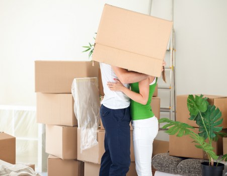 Professional moving van prepared for transport in East London